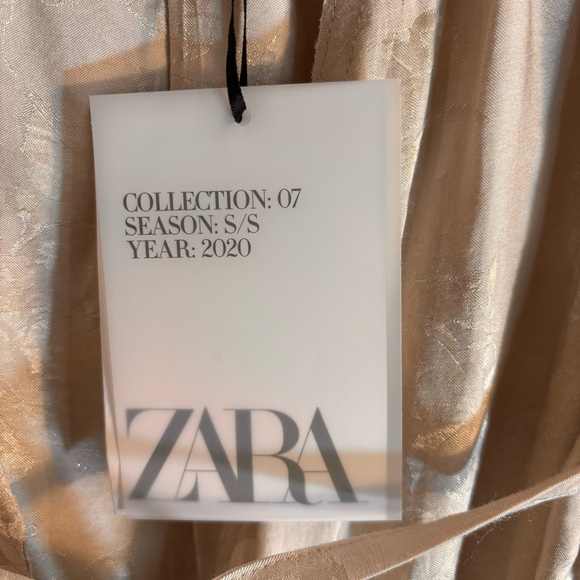 ZARA Sz M Tie Front Blazer Cotton Linen Blend Lined Made in Spain Pockets NEW - Picture 7 of 12